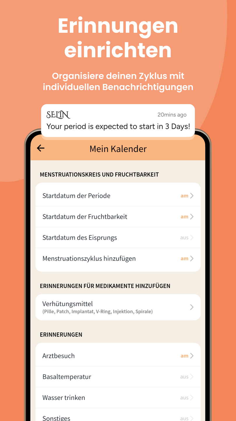 Selin-App: Erinnerungen