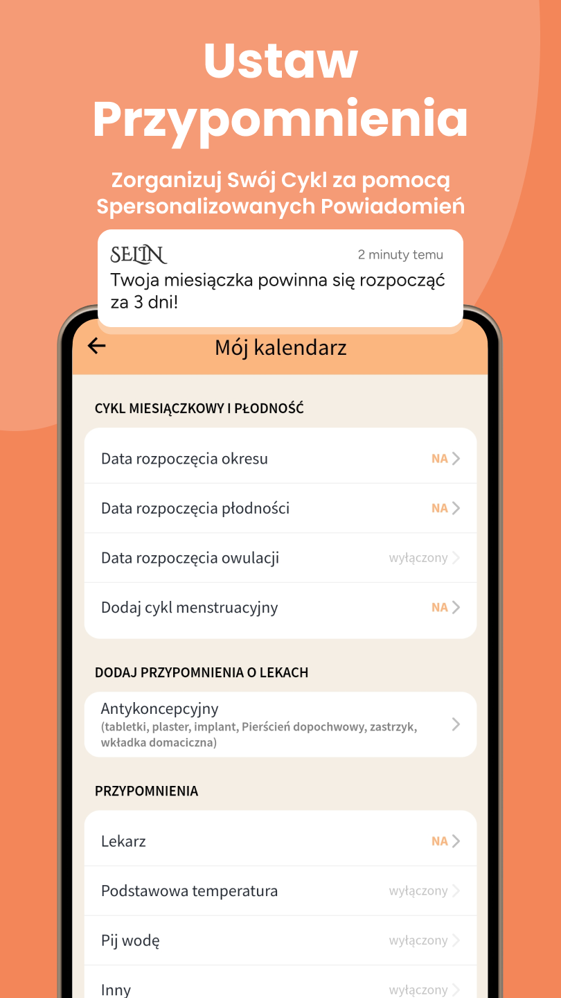 Zrzut ekranu Selin: przypomnienia