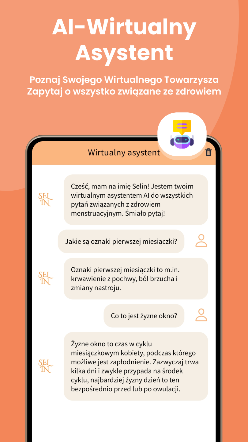 Zrzut ekranu Selin: wirtualny asystent