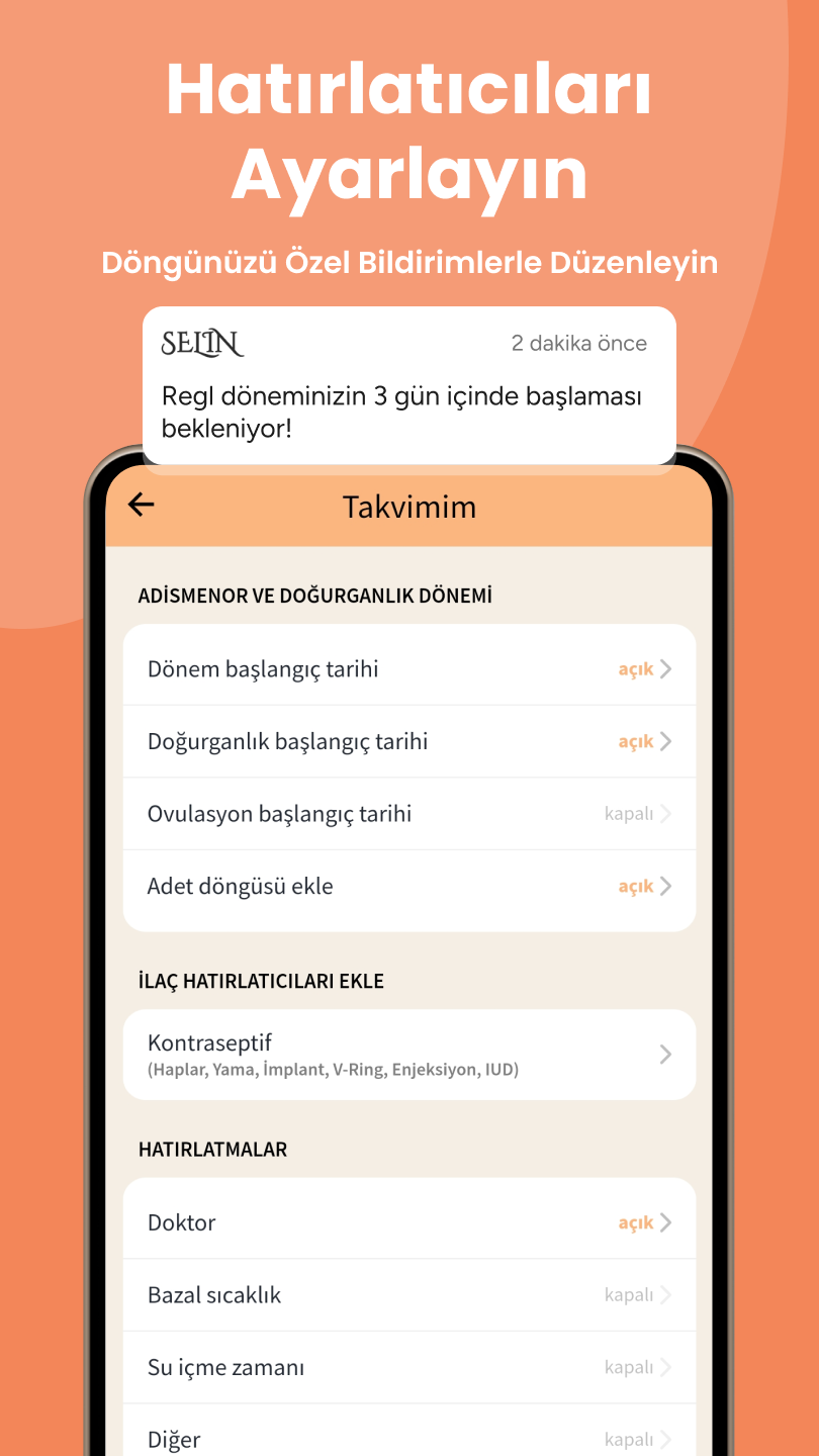 Selin ekranı: hatırlatıcılar