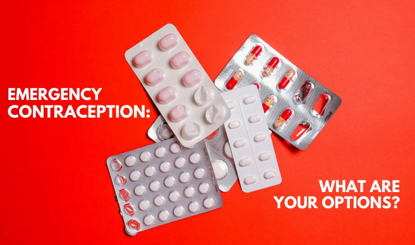 Illustration of different emergency contraception options.