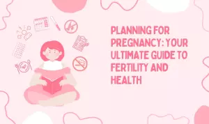 Illustration of fertility and health tips for pregnancy planning.