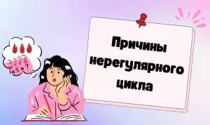 Инфографика, описывающая распространенные причины нерегулярных менструальных циклов.