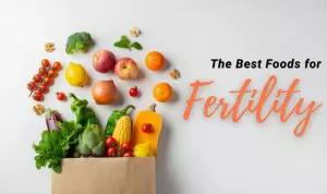 Graphic showing the best foods to enhance fertility.