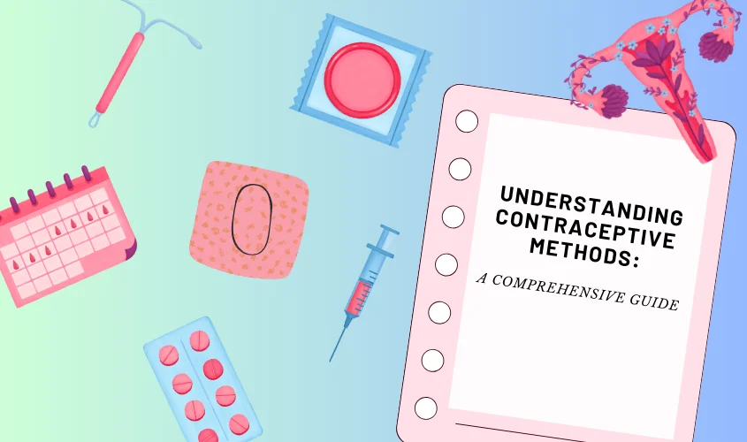 Illustration of different contraceptive methods.