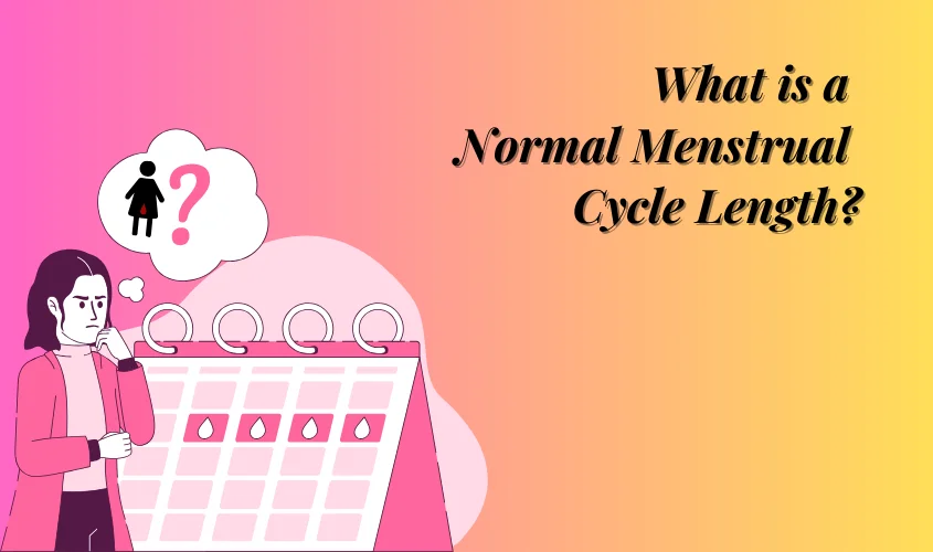 Chart depicting the range of normal menstrual cycle lengths.