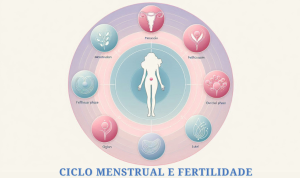 Diagrama do ciclo menstrual e a conexão com a fertilidade.