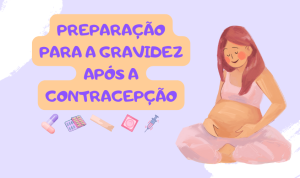 Ilustração dos passos para se preparar para a gravidez após a contracepção.