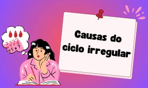 Infográfico sobre as principais causas dos ciclos menstruais irregulares.