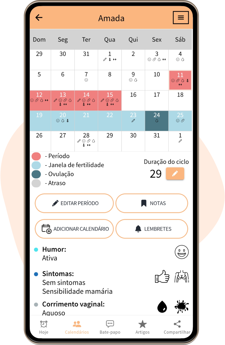 Visualização Completa do Calendário para o Mês